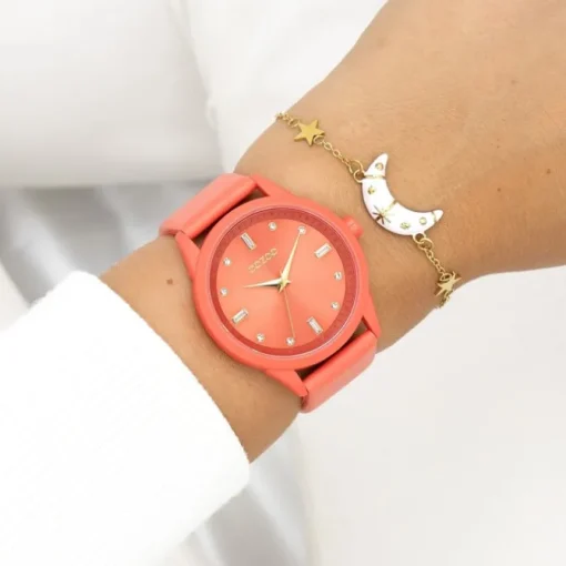 Oozoo Damen Armbanduhr Timepieces Analog Leder orange UOC11285