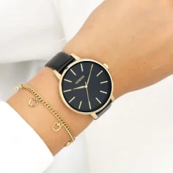 Oozoo Damen Armbanduhr Timepieces Analog Leder schwarz UOC11294
