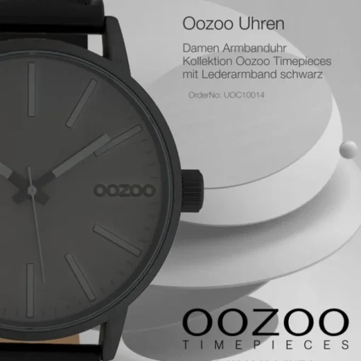 Oozoo Damen Armbanduhr Timepieces Analog Leder schwarz UOC10014