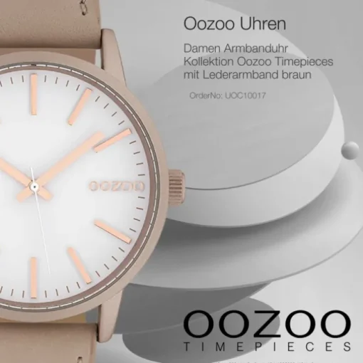 Oozoo Damen Armbanduhr Timepieces Analog Leder rosa UOC10017