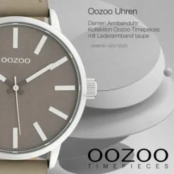 Oozoo Damen Armbanduhr Timepieces Analog Leder taupe hellbraun UOC10032