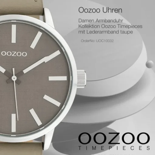 Oozoo Damen Armbanduhr Timepieces Analog Leder taupe hellbraun UOC10032