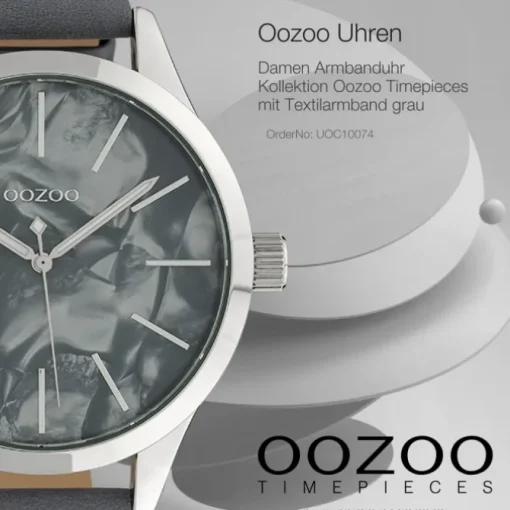 Oozoo Damen Armbanduhr Timepieces Analog Textil grau UOC10074