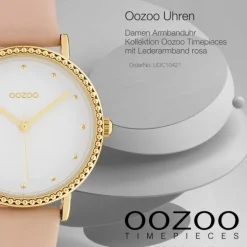 Oozoo Damen Armbanduhr Timepieces Analog Leder rosa UOC10421