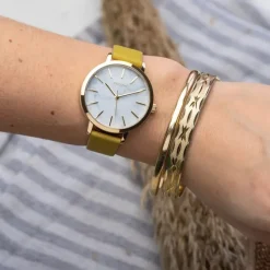 Oozoo Damen Armbanduhr Timepieces Analog Leder gelb UOC10113