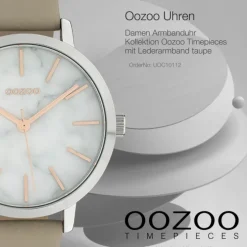Oozoo Damen Armbanduhr Timepieces Analog Leder taupe hellbraun UOC10112