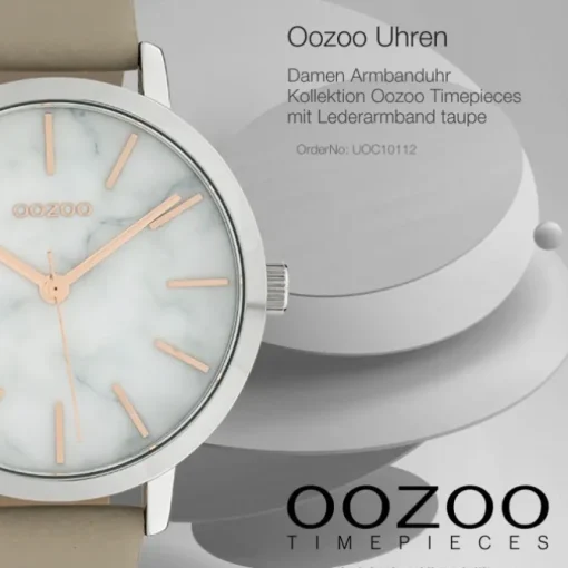 Oozoo Damen Armbanduhr Timepieces Analog Leder taupe hellbraun UOC10112