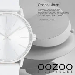 Oozoo Damen Armbanduhr Timepieces Analog Leder weiß UOC11060
