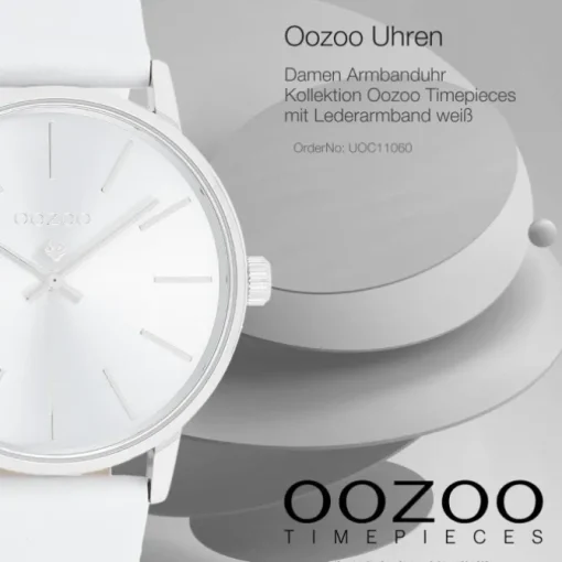 Oozoo Damen Armbanduhr Timepieces Analog Leder weiß UOC11060