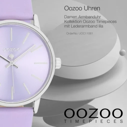 Oozoo Damen Armbanduhr Timepieces Analog Leder lila UOC11061