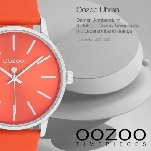 Oozoo Damen Armbanduhr Timepieces Analog Leder orange UOC11062