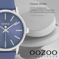 Oozoo Damen Armbanduhr Timepieces Analog Leder dunkelblau UOC11064