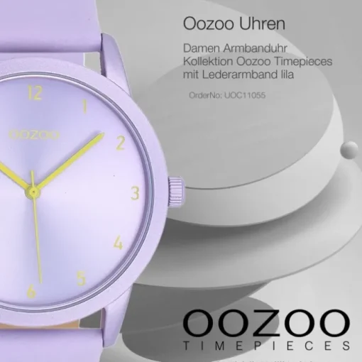 Oozoo Damen Armbanduhr Timepieces Analog Leder lila UOC11055