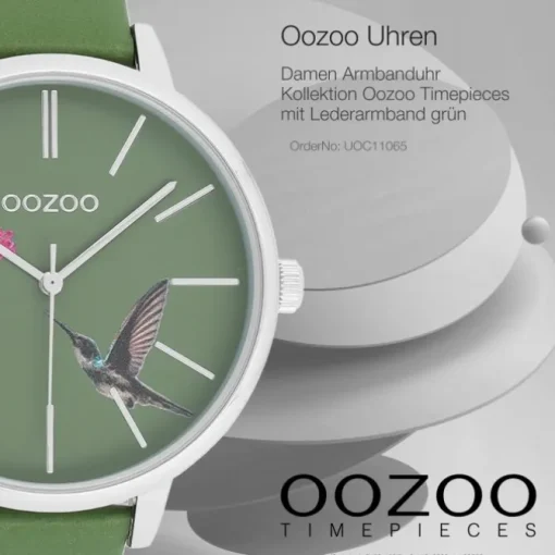 Oozoo Damen Armbanduhr Timepieces Analog Leder grün UOC11065