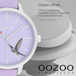 Oozoo Damen Armbanduhr Timepieces Analog Leder lila UOC11068