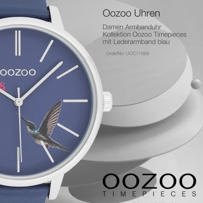 Oozoo Damen Armbanduhr Timepieces Analog Leder blau UOC11069