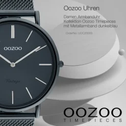 Oozoo Damen Armbanduhr Timepieces Analog Metall dunkelblau UOC20003