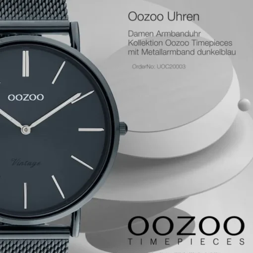 Oozoo Damen Armbanduhr Timepieces Analog Metall dunkelblau UOC20003