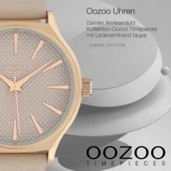 Oozoo Damen Armbanduhr Timepieces Analog Leder taupe hellbraun UOC10106