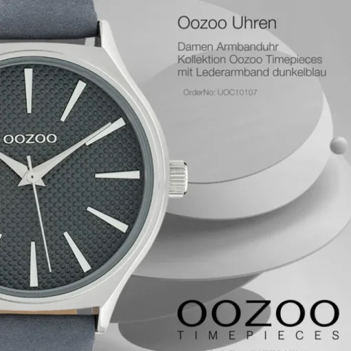 Oozoo Damen Armbanduhr Timepieces Analog Leder dunkelblau UOC10107