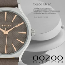 Oozoo Damen Armbanduhr Timepieces Analog Leder braun UOC10108