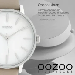 Oozoo Damen Armbanduhr Timepieces Analog Leder taupe UOC10118