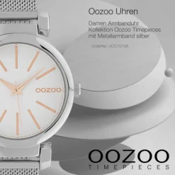 Oozoo Damen Armbanduhr Timepieces Analog Metall silber UOC10128