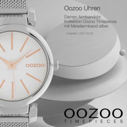 Oozoo Damen Armbanduhr Timepieces Analog Metall silber UOC10128