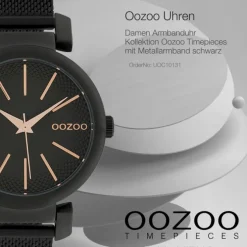 Oozoo Damen Armbanduhr Timepieces Analog Metall schwarz UOC10131