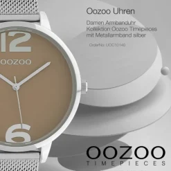 Oozoo Damen Armbanduhr Timepieces Analog Metall silber UOC10140