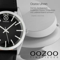 Oozoo Damen Armbanduhr Timepieces Analog Leder schwarz UOC10193