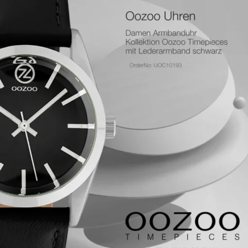Oozoo Damen Armbanduhr Timepieces Analog Leder schwarz UOC10193