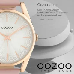 Oozoo Damen Armbanduhr Timepieces Analog Leder pink UOC10221
