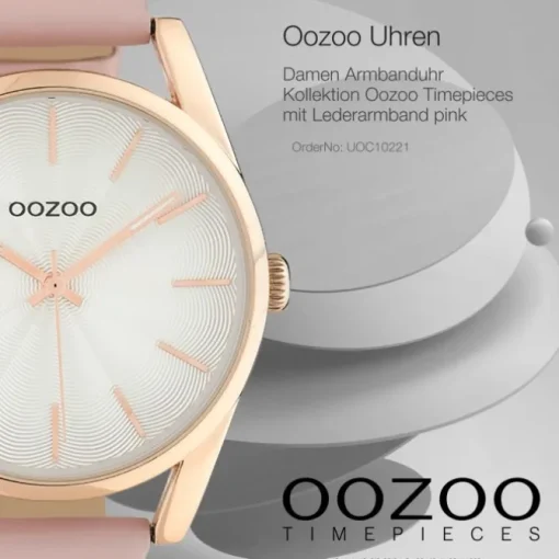 Oozoo Damen Armbanduhr Timepieces Analog Leder pink UOC10221