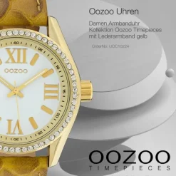 Oozoo Damen Armbanduhr Timepieces Analog Leder gelb mustard UOC10224