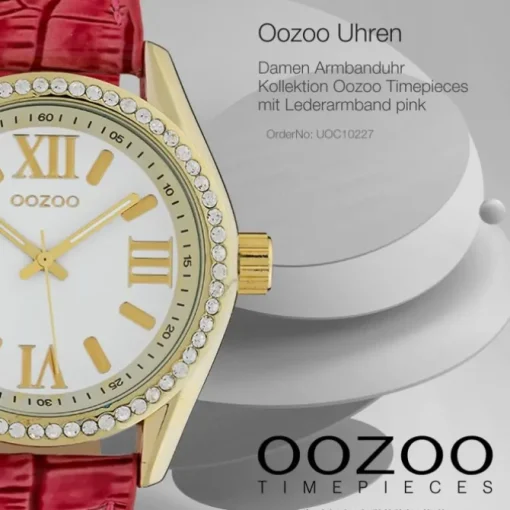 Oozoo Damen Armbanduhr Timepieces Analog Leder pink UOC10227