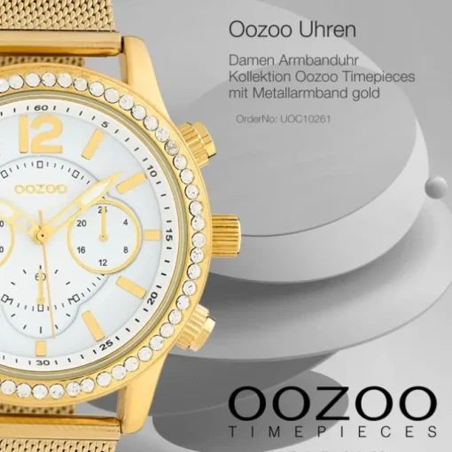 Oozoo Damen Armbanduhr Timepieces Analog Metall gold UOC10261