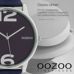 Oozoo Damen Armbanduhr Timepieces Analog Leder dunkelblau UOC10372