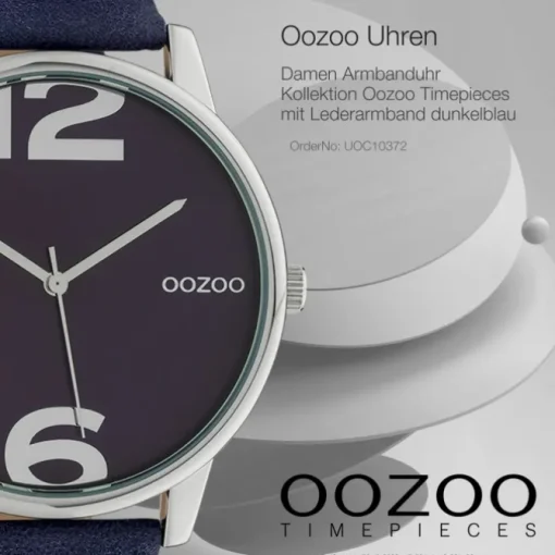 Oozoo Damen Armbanduhr Timepieces Analog Leder dunkelblau UOC10372