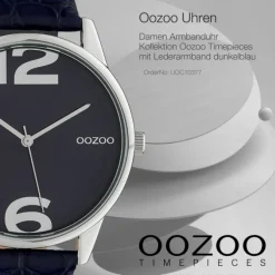 Oozoo Damen Armbanduhr Timepieces Analog Leder dunkelblau UOC10377