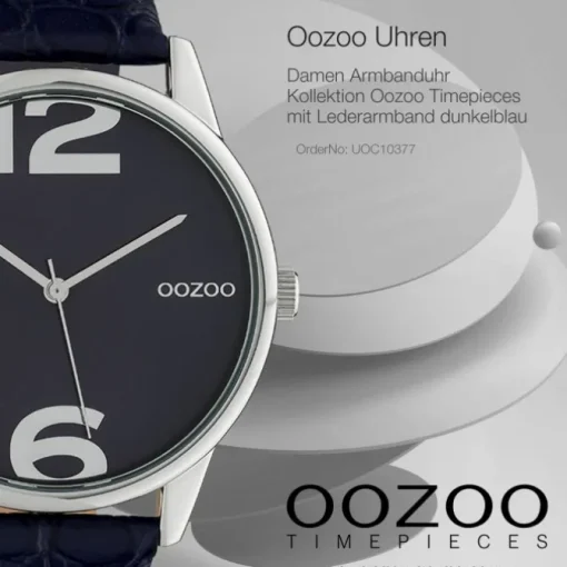 Oozoo Damen Armbanduhr Timepieces Analog Leder dunkelblau UOC10377