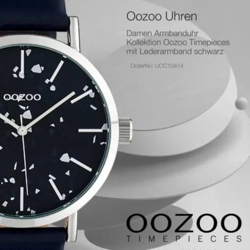 Oozoo Damen Armbanduhr Timepieces Analog Leder schwarz UOC10414