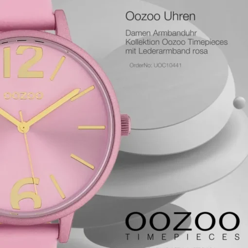 Oozoo Damen Armbanduhr Timepieces Analog Leder rosa UOC10441
