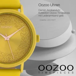 Oozoo Damen Armbanduhr Timepieces Analog Leder gelb UOC10577