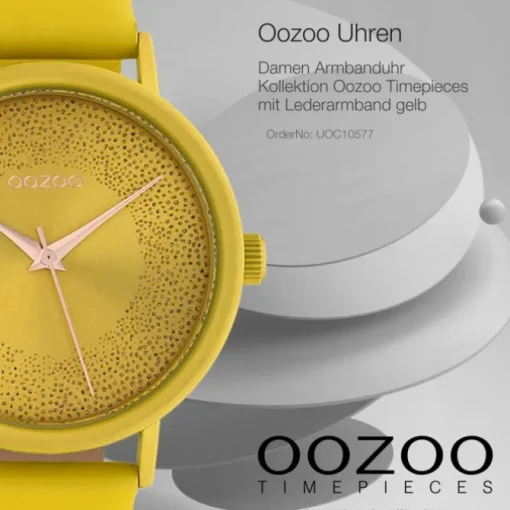 Oozoo Damen Armbanduhr Timepieces Analog Leder gelb UOC10577