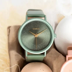 Oozoo Damen Armbanduhr Timepieces Analog Leder grün UOC10582