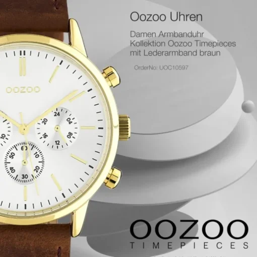 Oozoo Damen Armbanduhr Timepieces Analog Leder braun UOC10597