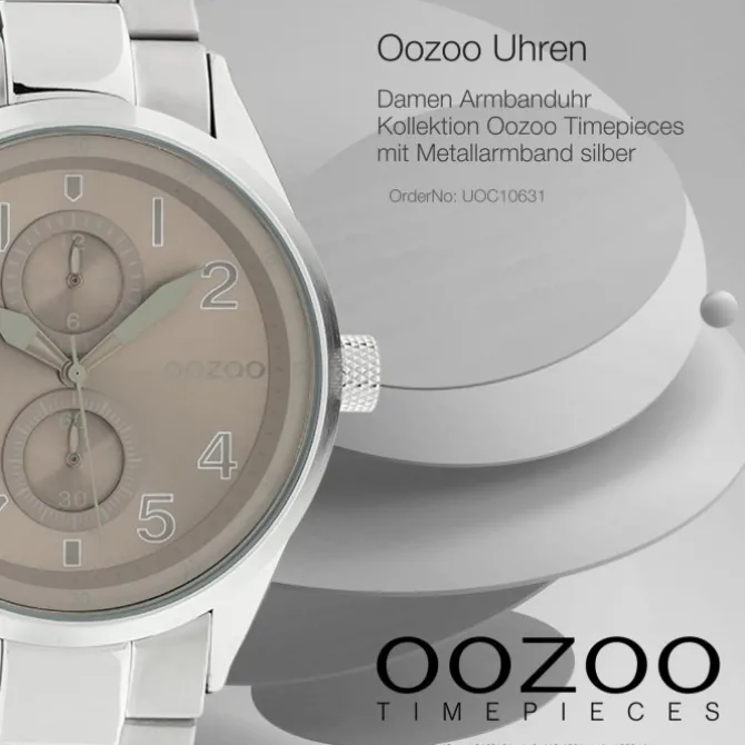 Oozoo Damen Armbanduhr Timepieces Analog Metall silber UOC10631