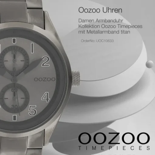 Oozoo Damen Armbanduhr Timepieces Analog Metall titan UOC10633