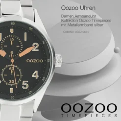 Oozoo Damen Armbanduhr Timepieces Analog Metall silber UOC10634